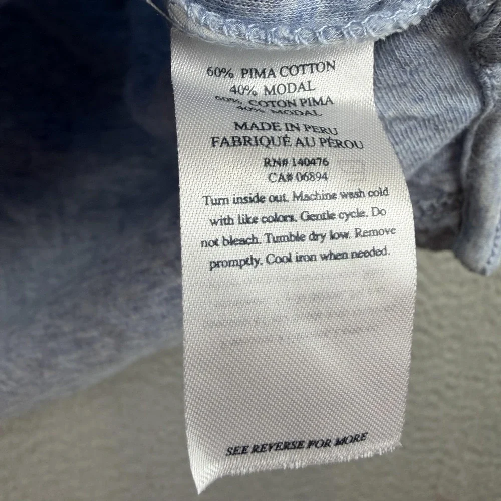 Faherty Cloud Cotton‎ Polo Shirt Mens XL Blue Heather Jersey Soft Tagless Casual